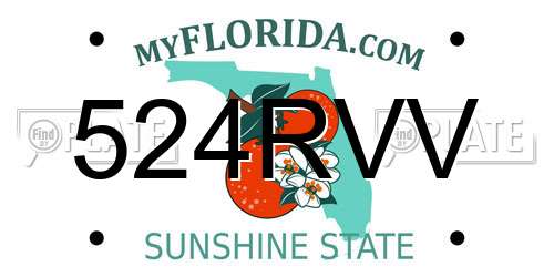 524RVV Florida License Plate