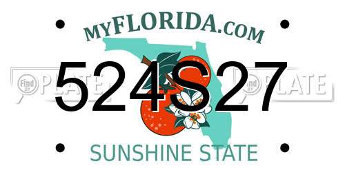 524S27 Florida License Plate