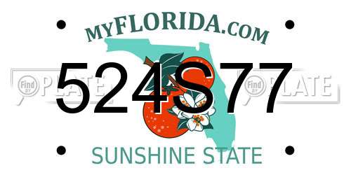 524S77 Florida License Plate