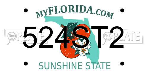 524ST2 Florida License Plate