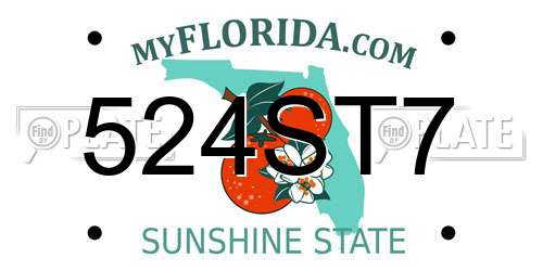 524ST7 Florida License Plate