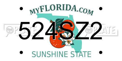 524SZ2 Florida License Plate