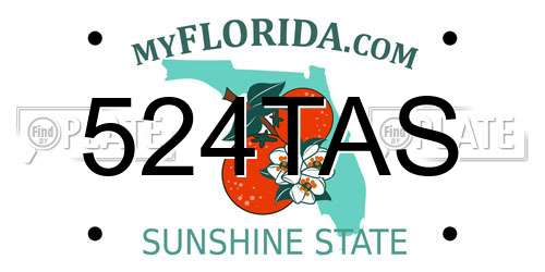 524TAS Florida License Plate