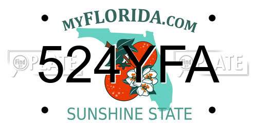 524YFA Florida License Plate