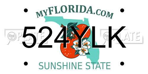 524YLK Florida License Plate