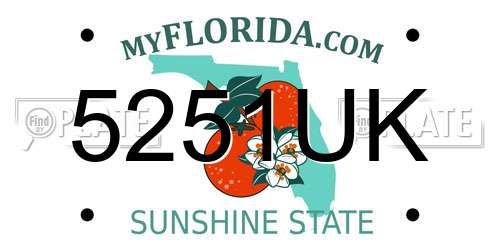 5251UK Florida License Plate
