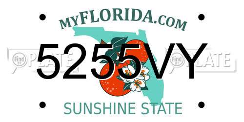 5255VY Florida License Plate