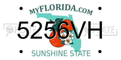 5256VH Florida License Plate