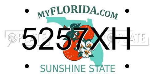 5257XH Florida License Plate