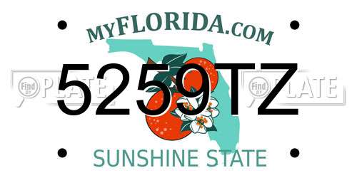 5259TZ Florida License Plate