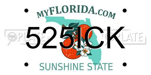 525ICK Florida License Plate