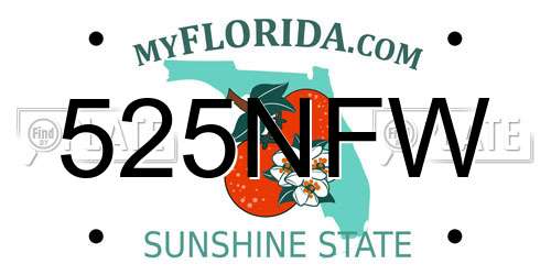 525NFW Florida License Plate