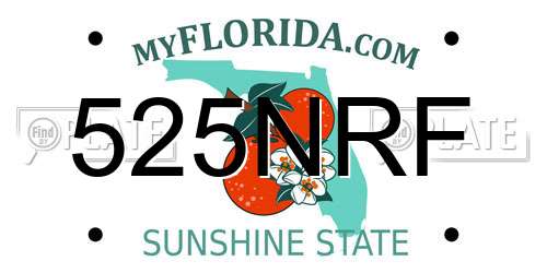 525NRF Florida License Plate