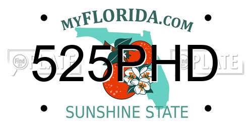 525PHD Florida License Plate