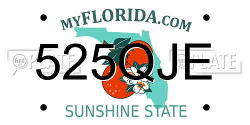 525QJE Florida License Plate