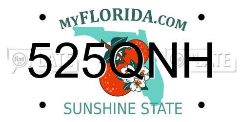 525QNH Florida License Plate
