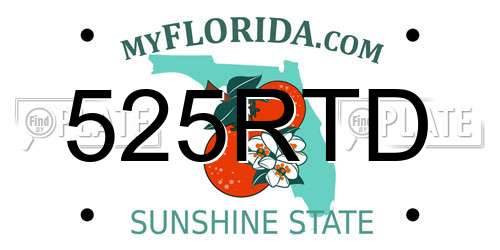 525RTD Florida License Plate