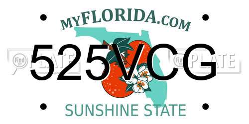 525VCG Florida License Plate