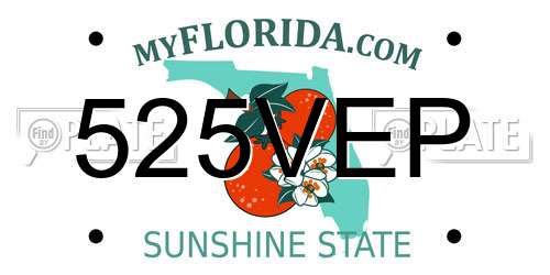 525VEP Florida License Plate