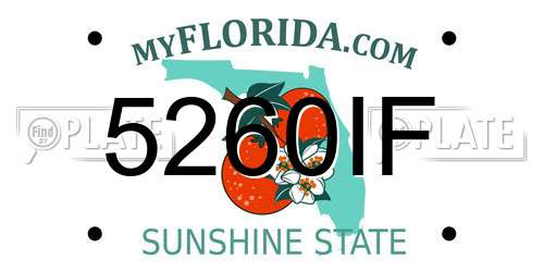 5260IF Florida License Plate