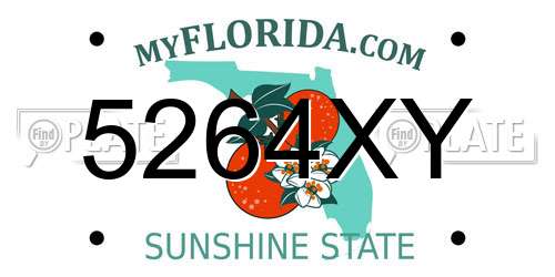5264XY Florida License Plate