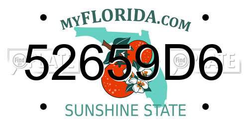 52659D6 Florida License Plate