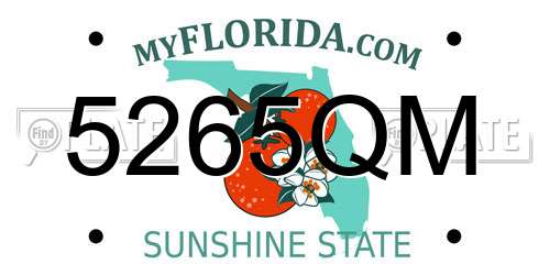 5265QM Florida License Plate