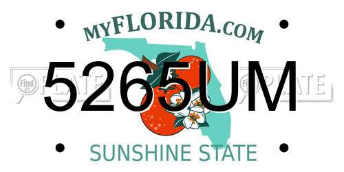 5265UM Florida License Plate