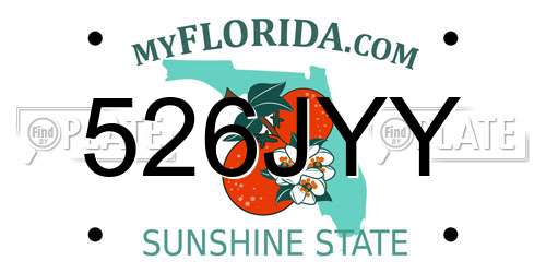 526JYY Florida License Plate
