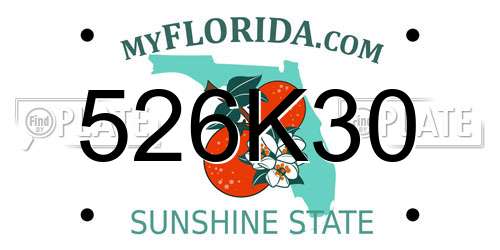 526K30 Florida License Plate