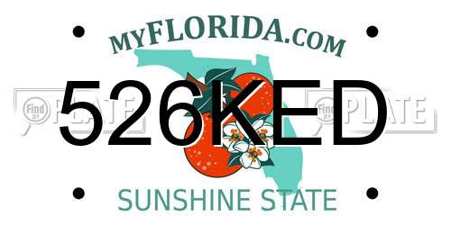 526KED Florida License Plate
