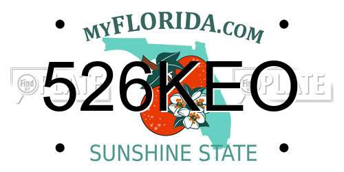 526KEO Florida License Plate