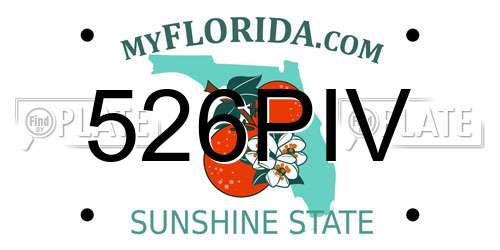 526PIV Florida License Plate