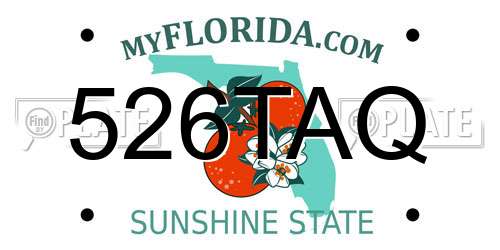 526TAQ Florida License Plate