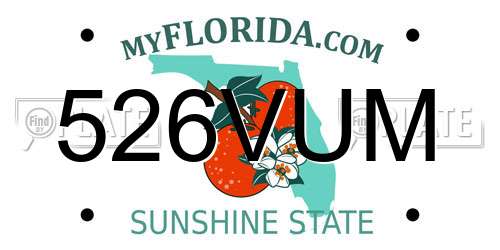 526VUM Florida License Plate