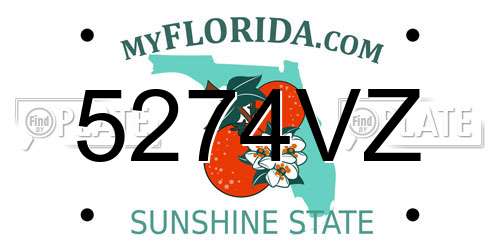 5274VZ Florida License Plate