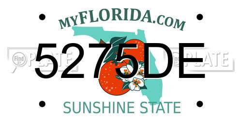 5275DE Florida License Plate
