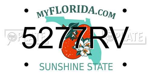 5277RV Florida License Plate