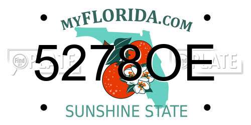 5278OE Florida License Plate