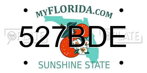 527BDE Florida License Plate