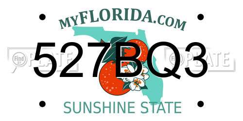 527BQ3 Florida License Plate