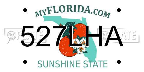 527LHA Florida License Plate