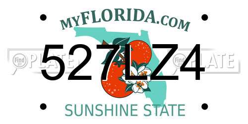 527LZ4 Florida License Plate