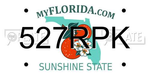 527RPK Florida License Plate