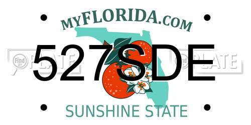 527SDE Florida License Plate