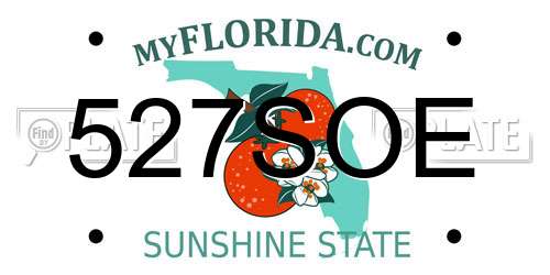 527SOE Florida License Plate