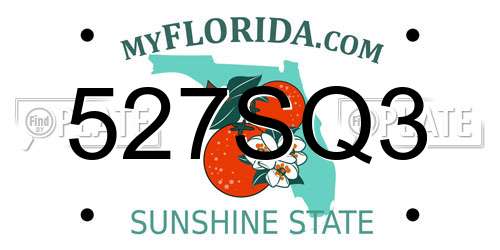 527SQ3 Florida License Plate
