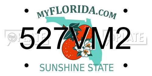 527VM2 Florida License Plate