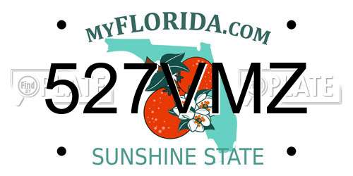527VMZ Florida License Plate