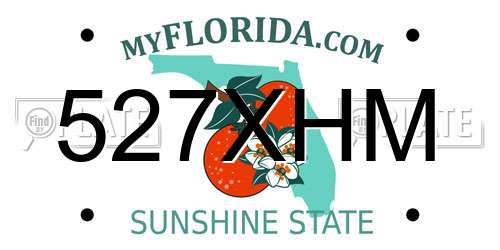 527XHM Florida License Plate